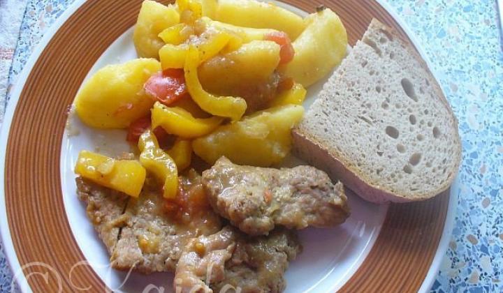 Vepřové plátky na zelenině s bramborem | recept od Kajdy