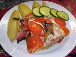 Plněné cuketové lodičky na zelenině | recept